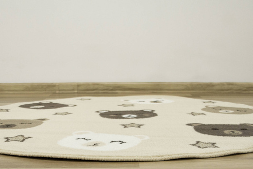 Okrągły Dywan Luna Kids 534455/97955 ivory Misie Beż Brąz