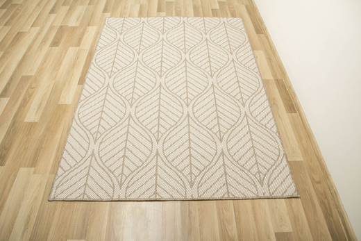 Dywan Dwustronny Sznurkowy Brussels 205647/10610 linen Jasny Beż Krem Listki Outdoor