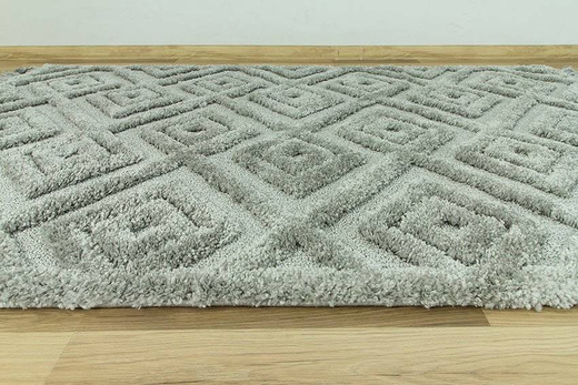 Dywan Berber 6846 l.grey 3D z frędzlami
