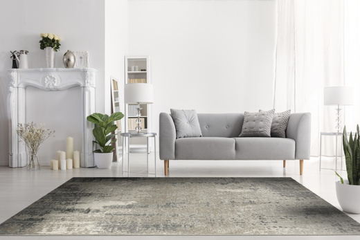 Wełniany Dywan Agnella Isfahan Leno Siwy Beton