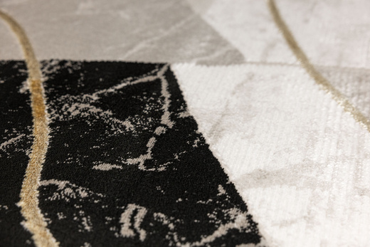 Dywan Kashmir KR205S Black/Vizon Marmur Czarny Złoty