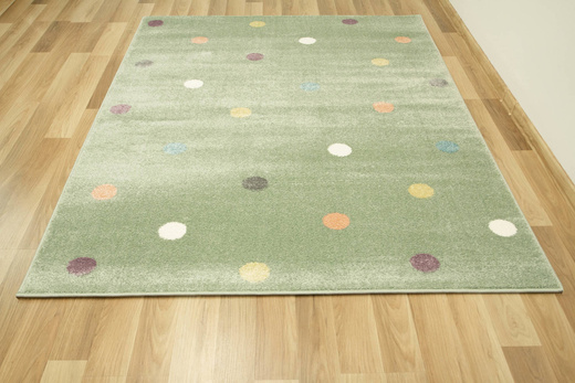Dywan Dziecięcy Lima C275A green/lila Pistacjowy Kropki