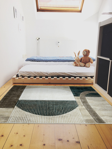 Dywan Kandy N372A l.beige/emeral Butelkowa zieleń Beż Fryz