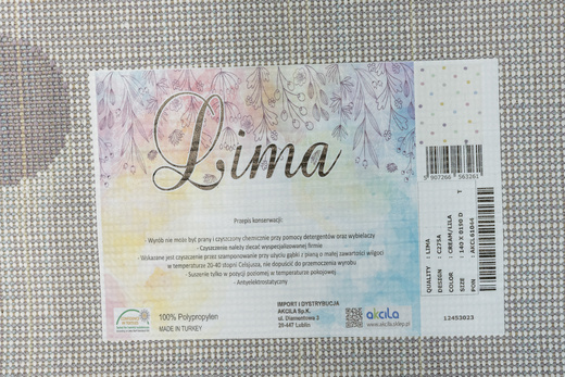 Dywan Dziecięcy Lima C275A cream/lila Krem Kropki