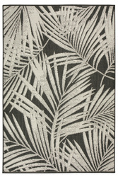 Dywan Sznurkowy Lejda 12506/591 Antracyt Beż Liście Palmy