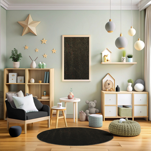 Okrągły Dywan Lima 2081A black Czarny