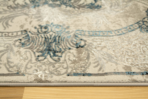 Lśniący Dywan Allora Plus 9435A grey/blue Ornament Szary Srebrny