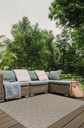 Dywan Dwustronny Sznurkowy Brussels 205740/10610 Linen Beż Krem Romby Outdoor