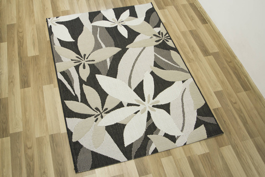 Dywan Sznurkowy Foggia 16701/690 Kwiaty Krem Antracyt Beż