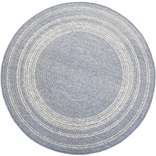 Okrągły Dwustronny Dywan Sznurkowy Brussels 205670/10310 ocean Ocean Niebieski Krem Outdoor