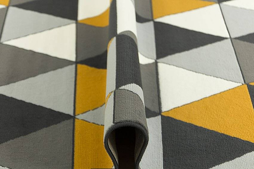 Dywan Luna 502902/89925 d.grey musztardowe trójkąty