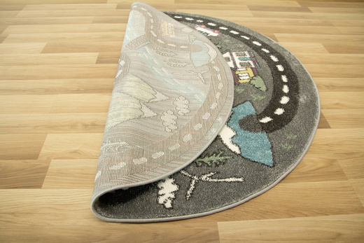 Okrągły Dywan Lima E182A l.grey/d.grey Uliczki Góry Rzeka