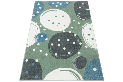 Dywan Dziecięcy Lima M040A green/cream Zielony Kremowy Kamyki Kropeczki