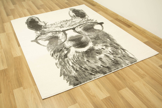 Dywan Dziecięcy Lima 9506A cream/l.grey Szary Krem Lama w Okularach