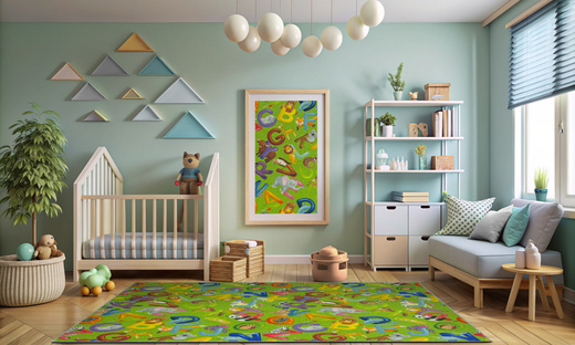 Dywan Alfabet 12 green