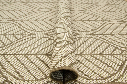 Dywan Dwustronny Sznurkowy Brussels 205647/10210 coffee Beż Krem Listki Outdoor