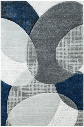 Dywan Kandy N390A N390A l.grey/navy Szary Granatowy Elipsy Fryz