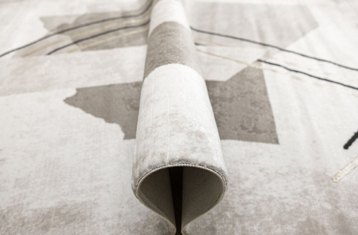 Dywan Kashmir KR168S Vizon/Black Szarobeżowy Złoty Abstrakcja