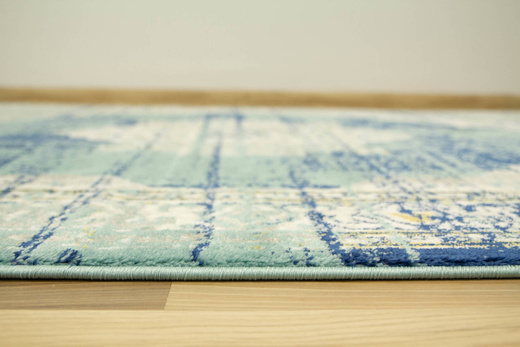 Dywan Victoria 7560A blue/d.blue Ornament Turkus Krem