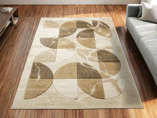 Dywan Amelia A472A cream/beige Beżowy Brązowy Półkola Marmur