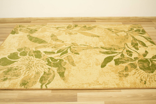 Dywan Agnella Standard Floris Groszek Beż Oliwka Kwiatowy