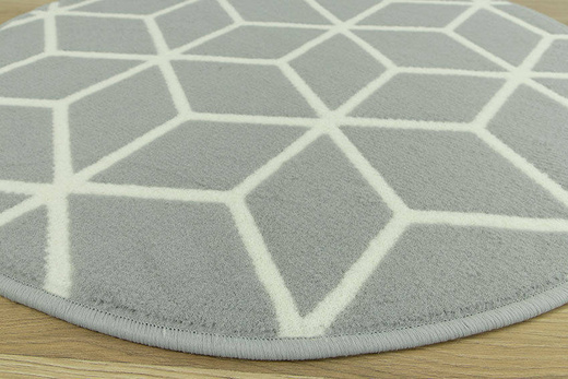 Okrągły Dywan Luna 503746/89944 cubes jasny szary