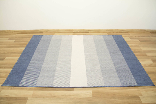 Dywan Dwustronny Sznurkowy Brussels 205248/10310 Ocean Niebieski Krem Pasy Outdoor