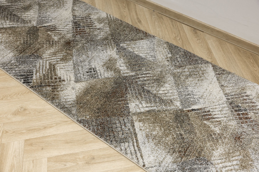 Chodnik Ponte N858A Beige Szary Brąz Romby szerokość 80 cm