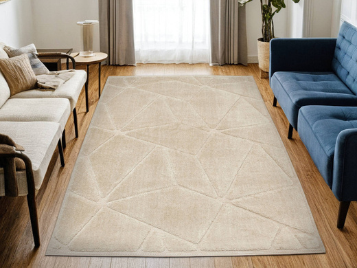 Dywan Shaggy Lula Soft IM87A Beige Romby Trójkąty Beż