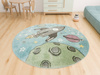 Okrągły Dywan Lima E183A blue/green Rakiety Planety