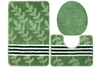 Komplet 3-częściowy Łazienkowy Natel Green Zielony Listki Paski