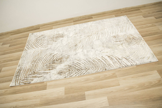 Dywan Modena 5297 bone/l.brown Krem Brąz Szary Liście Palm Marmur