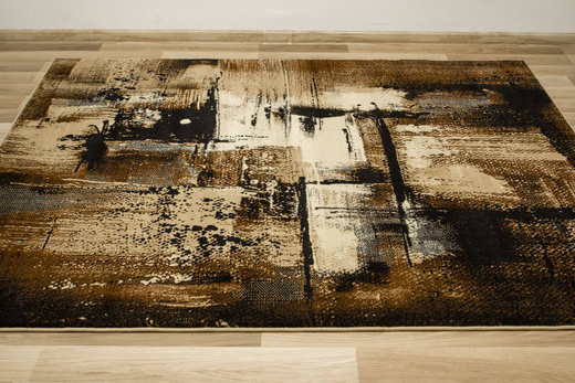 Dywan Super Rose 7657A Black/Beige Brąz Beż Czarny Tynk Abstrakcja