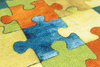 Okrągły Kolorowy Dywan Dziecięcy Puzzle Multicolor