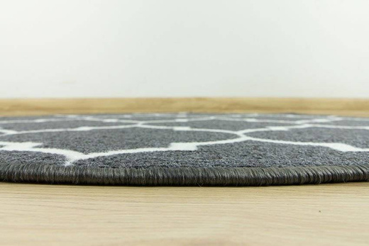 Dywan okrągły Clover 29 ciemny szary kremowy koniczyna marokańska