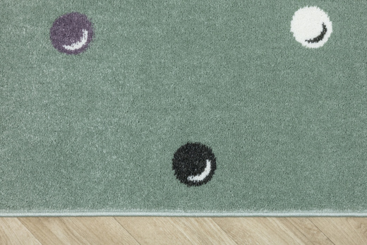 Wykładzina Dziecięca Lima C275b green/cream Zieleń Kropki Bańki szerokość 4 m