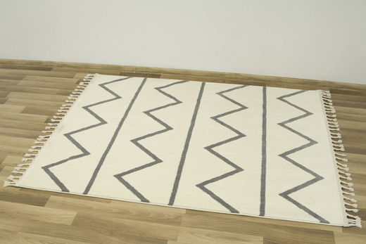 Dywan Karof 6062A grey/white 43 Krem Szare Zygzaki