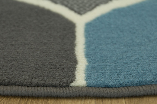 Okrągły Dywan LUNA 503833/95812 koniczyna niebiesko-szara