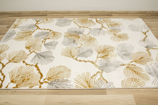 Dywan Elisa PF151 nehir/gold Krem Złoty Listki