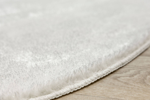 Dywan Okrągły Shaggy Antypoślizgowy Malmo Biały