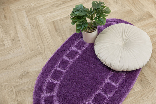 Dywanik Łazienkowy Antypoślizgowy Ocean Fiolet Owalny