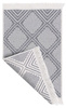 Dwustronny Dywanik Chodniczek Orient Wzór 4 Szary Krem Romby Duże Frędzelki