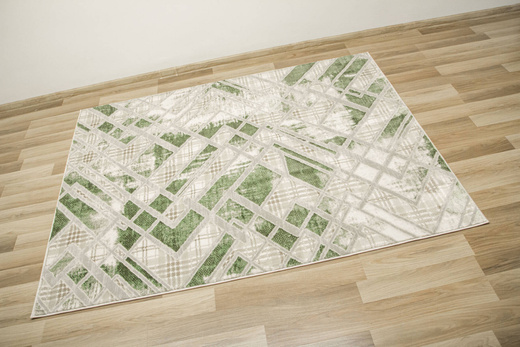 Dywan Garda P1149 Green Zieleń Beż Romby Marmur