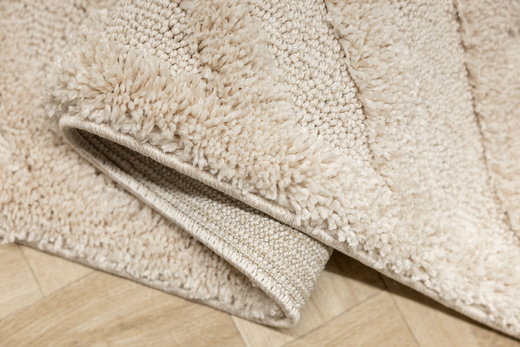 Dywan Berber 9754 Ivory Kość Słoniowa Krem Pólkola 3D z frędzlami