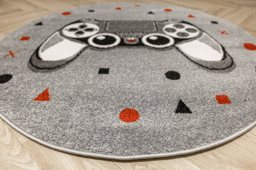 Okrągły Dywan Lima G928A l.grey/d.grey Gamepad Szary