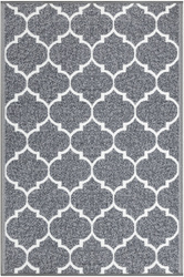 Antypoślizgowy Dywan Jasny Szary Koniczyna Marokańska