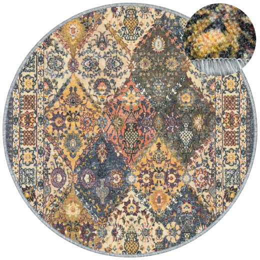 Antypoślizgowy dywan okrągły Modern Classic 19 Ornament Vintage