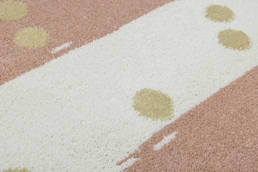 Dywan Półokrągły Dziecięcy Lima M044A cream/rose Róż Krem Zloty Paski