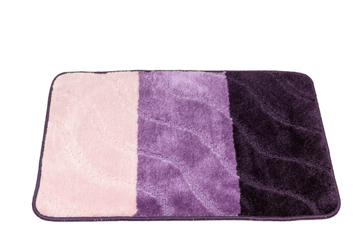 Komplet 3-częściowy Łazienkowy Fiori Fiolet Pasy Fale