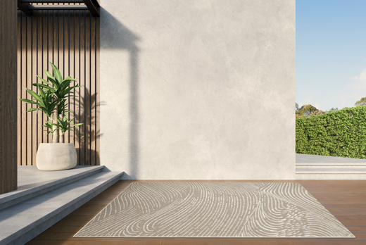 Dywan Dwustronny Sznurkowy Brussels 205784/10620 linen Jasny Beż Krem Liście Outdoor